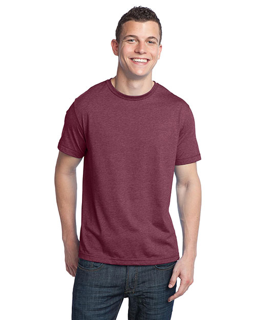 District Threads DT142 Men Tri-Blend Crewneck Tee Maroon Heather at bigntallapparel