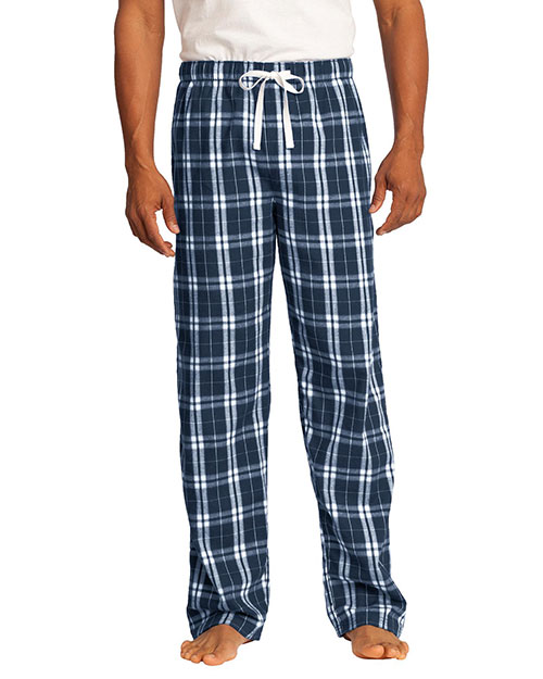 District Threads DT1800 Men Flannel Plaid Pant True Navy at bigntallapparel