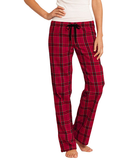District Threads DT2800 Womenjuniors Flannel Plaid Pant New Red at bigntallapparel