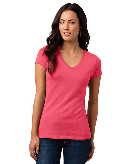  District Juniors Soft Wash V-Neck Tee. DT4501