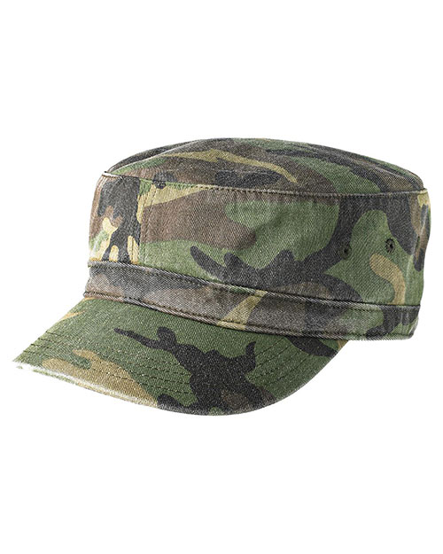 District Threads DT605  Distressed Military Hat Military Camo at bigntallapparel