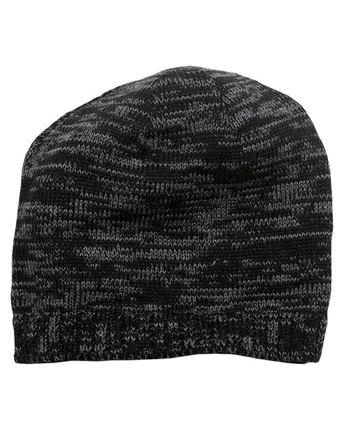 District Threads DT620  Spaced-Dyed Beanie Black/Charcoal at bigntallapparel