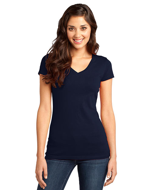 District Threads DT6501 Women Very Important V-Neck Tee New Navy at bigntallapparel