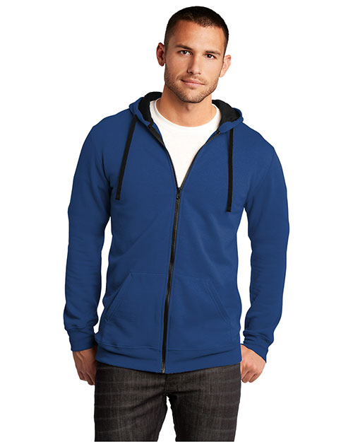 District Threads DT800 Men  Concert Fleece Full-Zip Hoodie Deep Royal at bigntallapparel