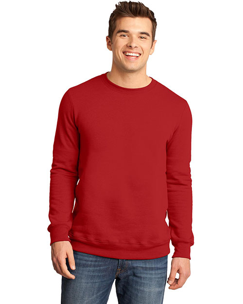 District Threads DT820 Men Concert Fleece Crew New Red at bigntallapparel