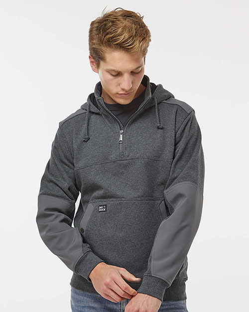 Dri Duck 7349 Men's Mission Quarter-Zip Hooded Pullover