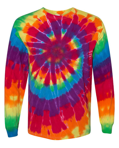 Dyenomite 240MS  Multi-Color Spiral Tie-Dyed Long Sleeve T-Shirt