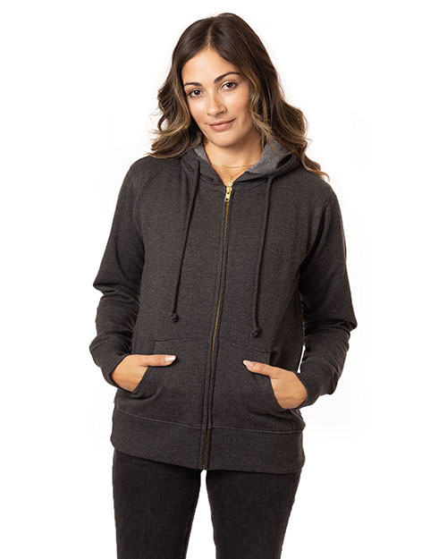 Econscious EC4580 Ladies' Organic/Recycled Heathered Fleece Full-Zip Hooded Sweatshirt