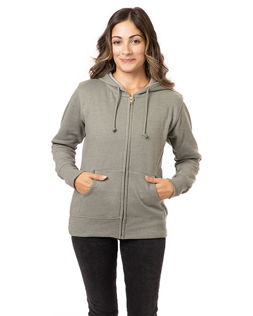 Econscious EC4580 Ladies' Organic/Recycled Heathered Fleece Full-Zip Hooded Sweatshirt