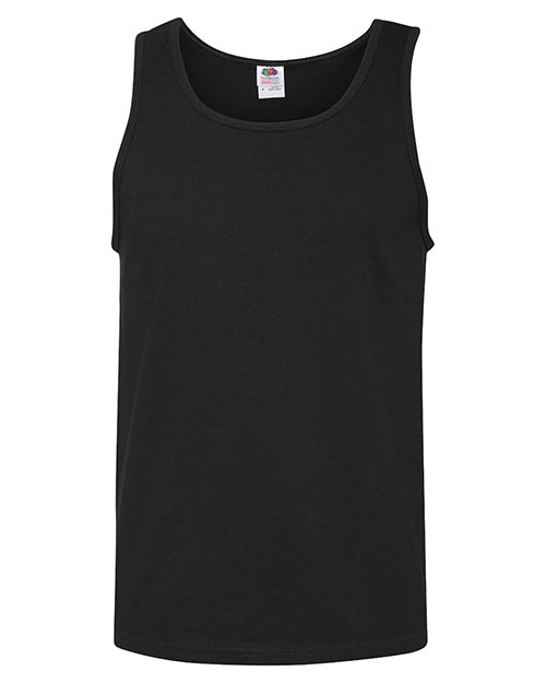 Fruit Of The Loom 39TKR Men  5 Oz., 100% Heavy Cotton Hd Tank Black at bigntallapparel