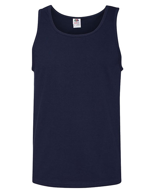 Fruit Of The Loom 39TKR Men  5 Oz., 100% Heavy Cotton Hd Tank J Navy at bigntallapparel