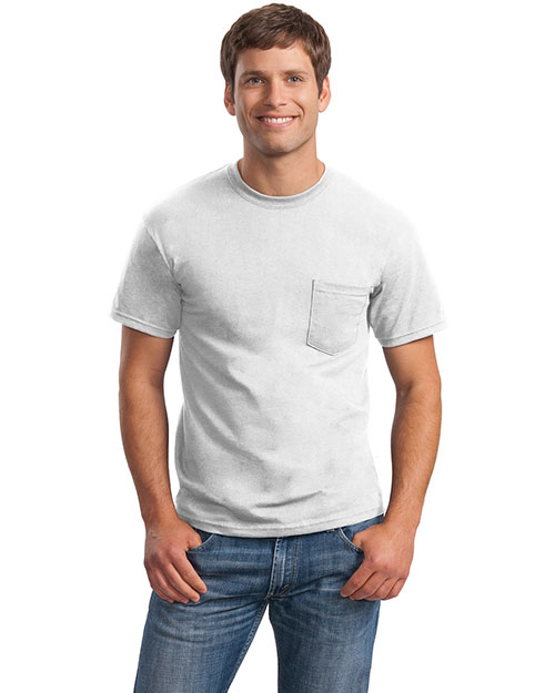 Gildan 2300 Men Ultra 100% Cotton T Shirt With Pocket White at bigntallapparel