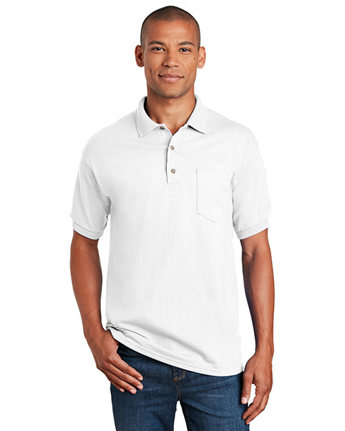 Gildan 8900 Men  Dryblend? 5.6 Ounce Jersey Knit Sport Shirt With Pocket White at bigntallapparel