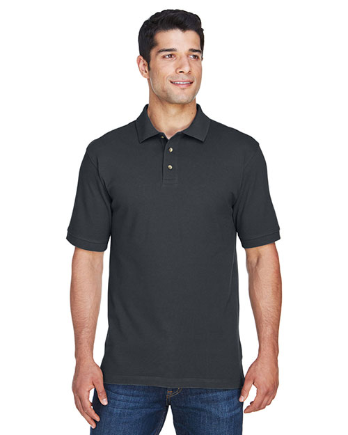 Harriton M200T Women  Tall 6 Oz. Ringspun Cotton Pique Short-Sleeve Polo Black at bigntallapparel