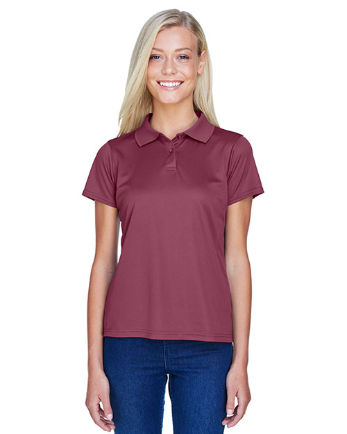 Harriton M315W Women 4 Oz. Polytech Polo Maroon at bigntallapparel