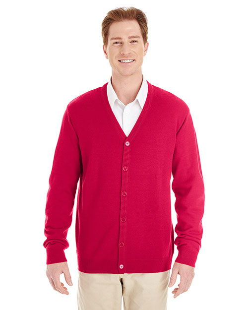 Harriton M425  Men's Pilbloc™ V-Neck Button Cardigan Sweater