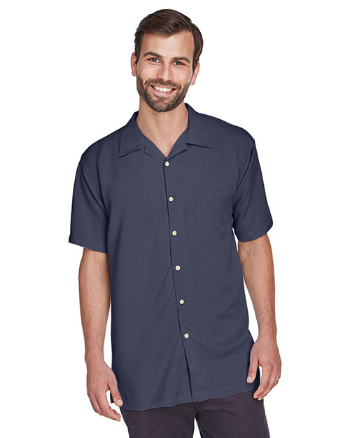 Harriton M570 Men Bahama Cord Camp Shirt Navy at bigntallapparel