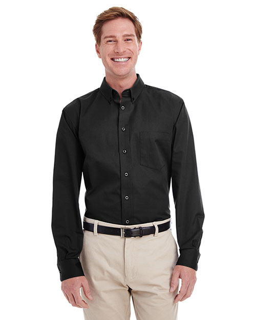 Harriton M581  Men's Foundation 100% Cotton Long-Sleeve Twill Shirt with Teflon™