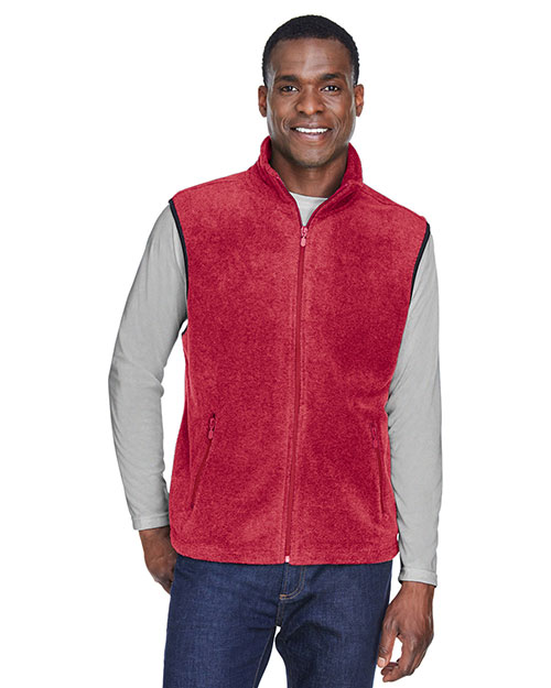 Harriton M985 Men 8 Oz Fleece Vest Red at bigntallapparel