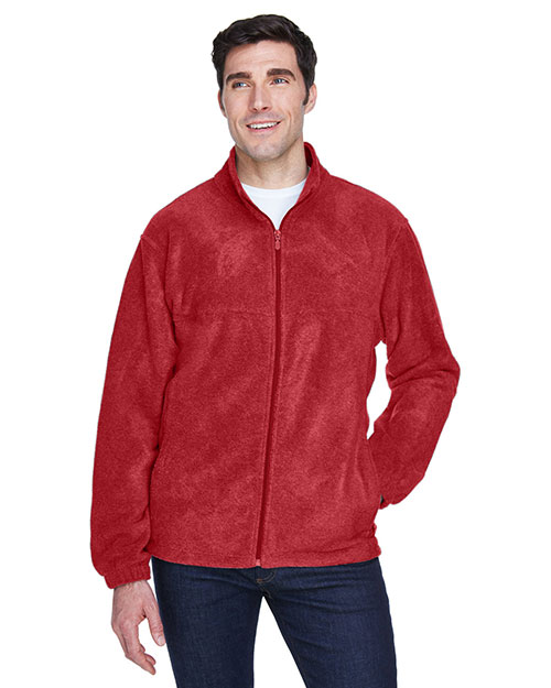 Harriton M990 Men 8 Oz Full Zip Fleece Red at bigntallapparel
