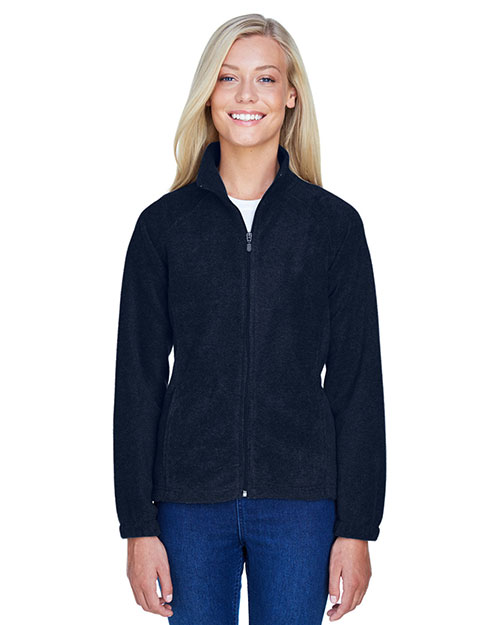 Harriton M990W Women 8 Oz. Full-Zip Fleece Navy at bigntallapparel