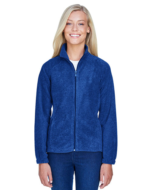 Harriton M990W Women 8 Oz. Full-Zip Fleece True Royal at bigntallapparel