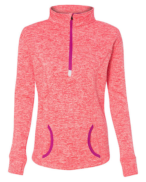 J America 8617 Women's Cosmic Fleece Quarter-Zip Pullover