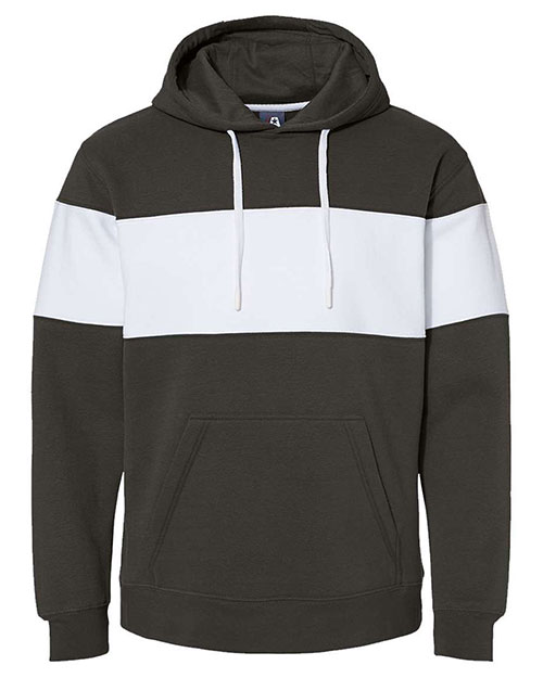 J America 8644  Varsity Fleece Colorblocked Hooded Sweatshirt