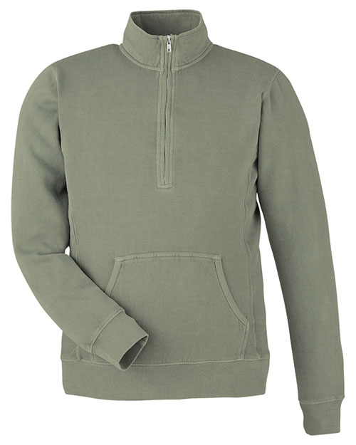 J America 8732JA  Unisex Pigment Dyed Fleece Quarter-Zip