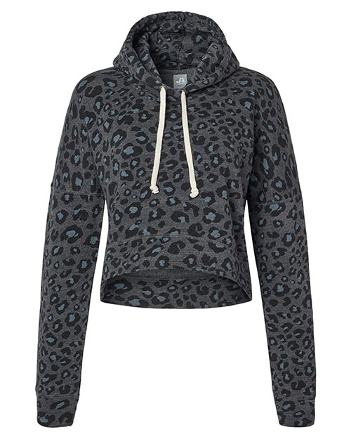 J America 8853 Women's Crop Hooded Sweatshirt