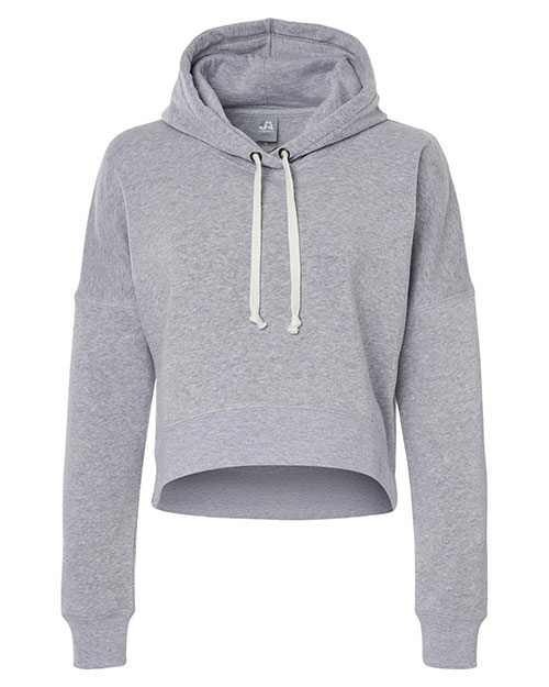 J America 8853 Women's Crop Hooded Sweatshirt