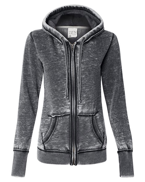 J America 8913  Women's Zen Fleece Full-Zip Hooded Sweatshirt