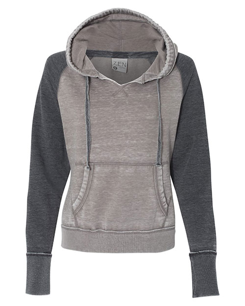 J America 8926  Women's Zen Fleece Raglan Hooded Sweatshirt