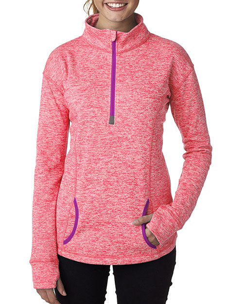 J America JA8617 Ladies' Cosmic Fleece Quarter-Zip