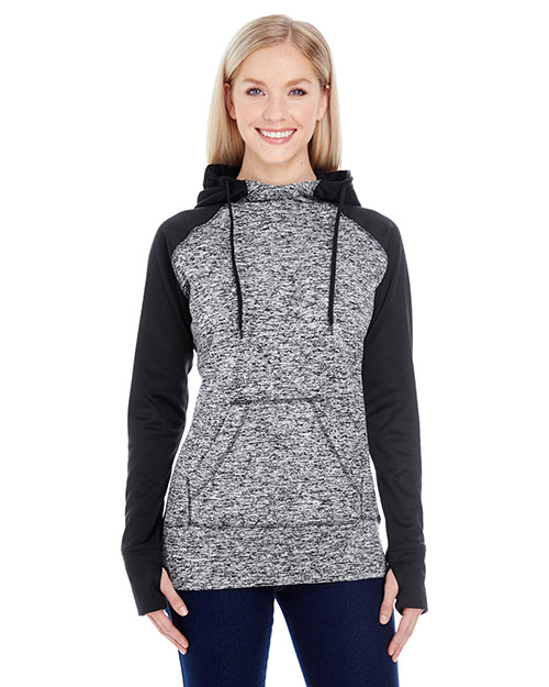 J America JA8618 Ladies' Colorblock Cosmic Hooded Sweatshirt