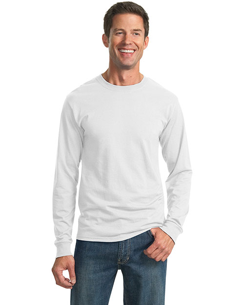 Jerzees 29LS Men 50/50 Cotton/Poly Long Sleeve T Shirt White at bigntallapparel
