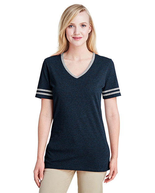 Jerzees 602WVR Ladies' TRI-BLEND Varsity V-Neck T-Shirt