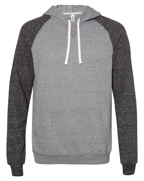 Jerzees 90MR Snow Heather French Terry Raglan Hooded Sweatshirt