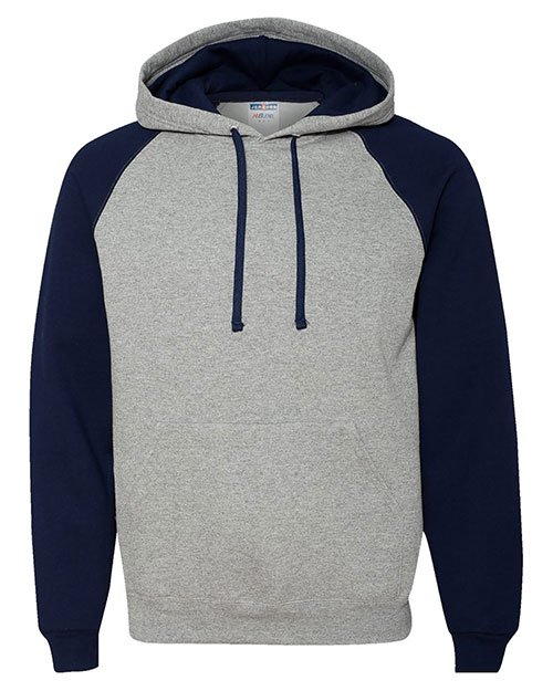 Jerzees 96CR Nublend® Colorblocked Raglan Hooded Sweatshirt