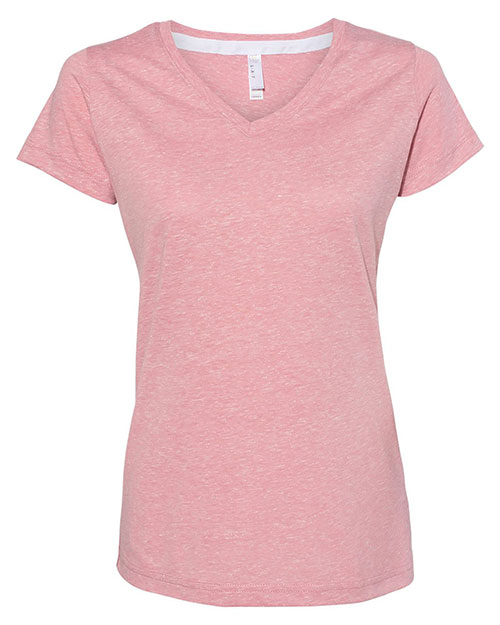 LAT 3591 Women's Harborside Mélange V-Neck Tee