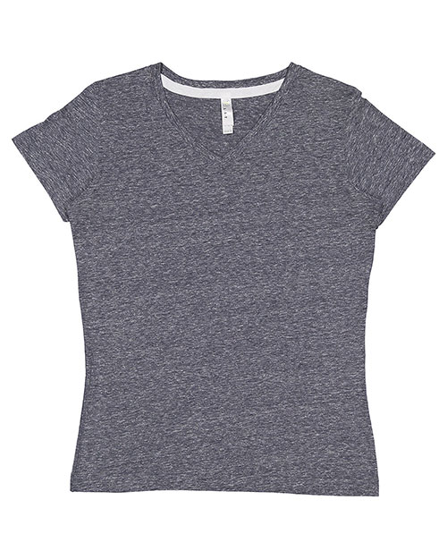 LAT 3591 Ladies' V-Neck Harborside Melange Jersey T-Shirt