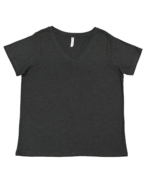 LAT 3817 Ladies' Curvy V-Neck Fine Jersey T-Shirt