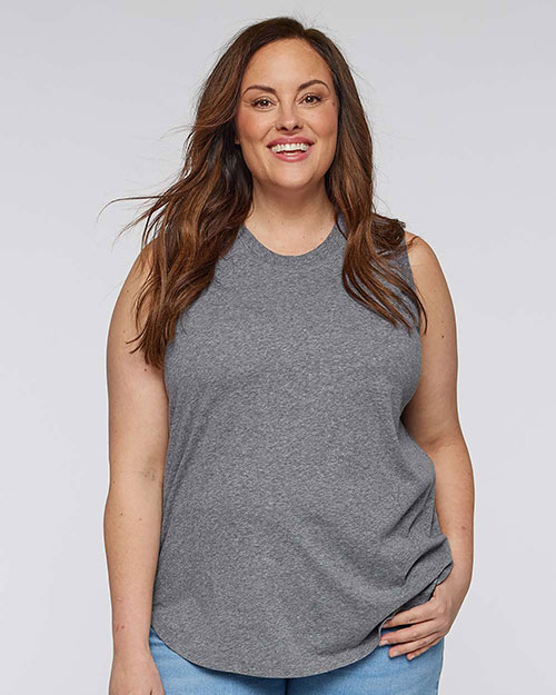 LAT 3892 Women's Curvy Relaxed Fine Jersey Tank