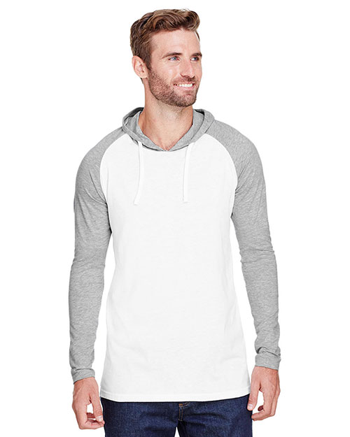 LAT 6917  Men's Hooded Raglan Long Sleeve Fine Jersey T-Shirt