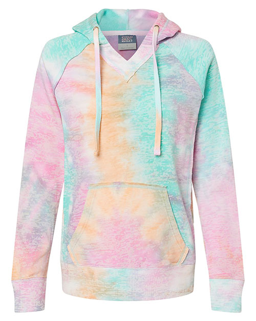 MV Sport W1162 Women’s Courtney Burnout V-Notch Hooded Sweatshirt