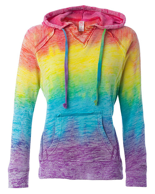 MV Sport W1162 Women’s Courtney Burnout V-Notch Hooded Sweatshirt