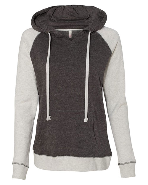 MV Sport W17127  Women’s Harper Raglan Hooded Sweatshirt