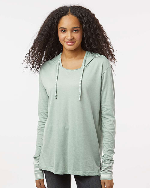 MV Sport W19439 Women's Heathered Jersey Hooded Tunic
