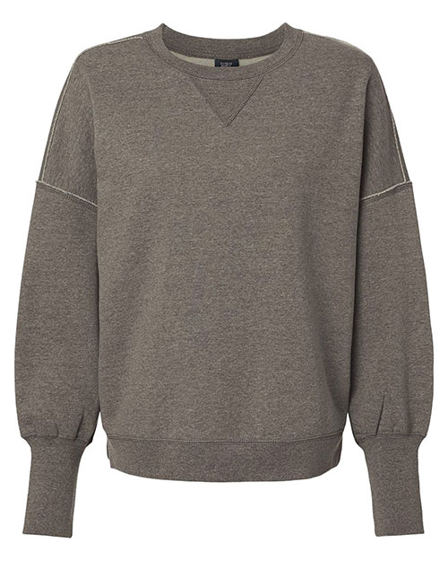 MV Sport W22712 Women's Sueded Fleece Crewneck Sweatshirt