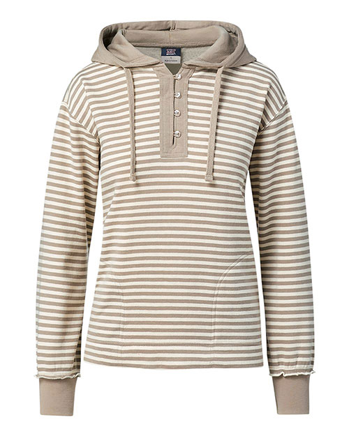 MV Sport W24128 Women's Alina Henley Hooded Sweatshirt